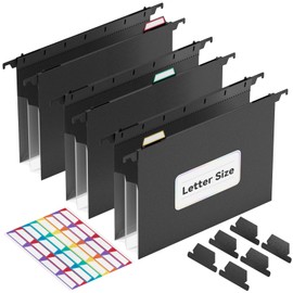 ThinkTex Extra Capacity Plastic Hanging File Folders, 3 Pack Reinforced Expanding Hang Folder Letter Size,Accordion Pocket,Heavy Duty 3.15 Inch Expansion,Hanging Folder Organizer for Office Home
