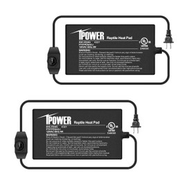 iPower 4X7 Inch 4 Watts Reptile Heating Mat with Adjustable Temperature Controller Under Tank Warmer Terrarium Heat Pad for Reptiles and Amphibians, for 1-5 Gallon Tank, 2 Pack