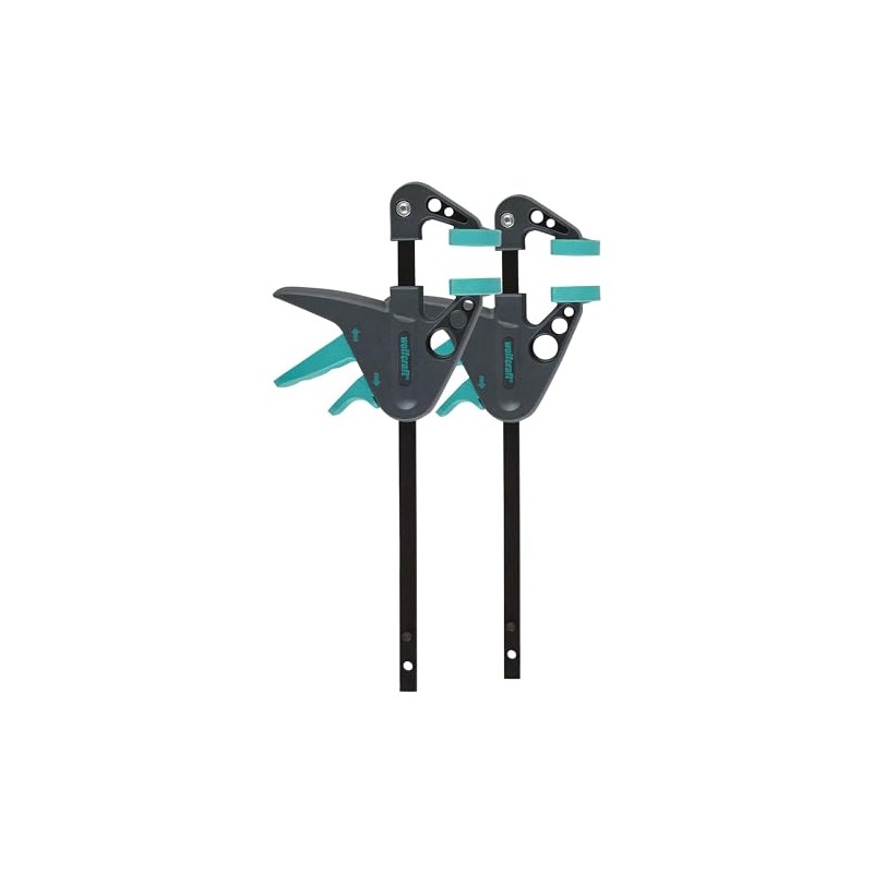 Wolfcraft 3455100 Mini One-Handed Clamps 40-110 mm, Set of 2