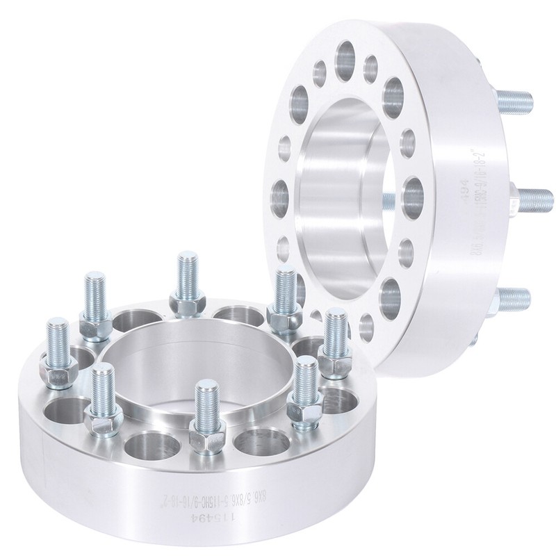 wellstorehere 2Pcs 2" 8x6.5 Hub Centric Wheel Spacers 9/16"x18 For