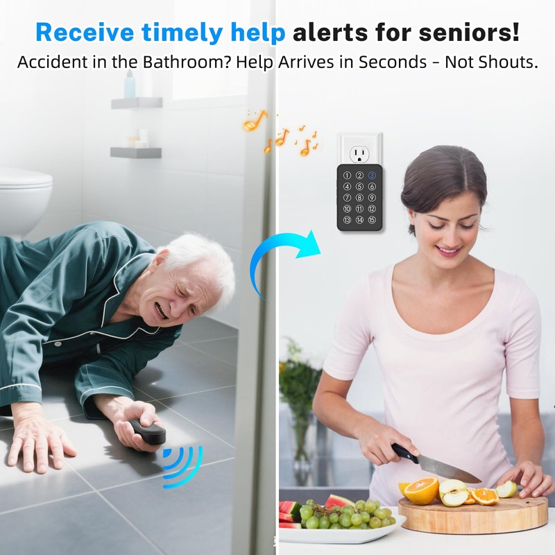 Wireless Caregiver Pager - 500ft Range Nurse Call System with