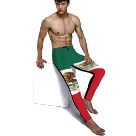ARESD Flag of Mexico Men's Jogger Sweatpants，Casual Athletic Jersey Pants with Pockets Funny Sports Trousers for Workout,Training,Jogging