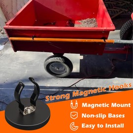 MUTUACTOR Magnetic Hooks,2Pack Non-Slip Magnetic Mount Heavy Duty Hooks for Flashlight Holder,Large Opening Strong Magnets Flexible Clamps for Garage Garden Workshop Storage