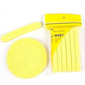 12pcs Compressed Natural Sponge Facial Cleaning Wash Sponge Stick Puff Face Makeup Pads Stick