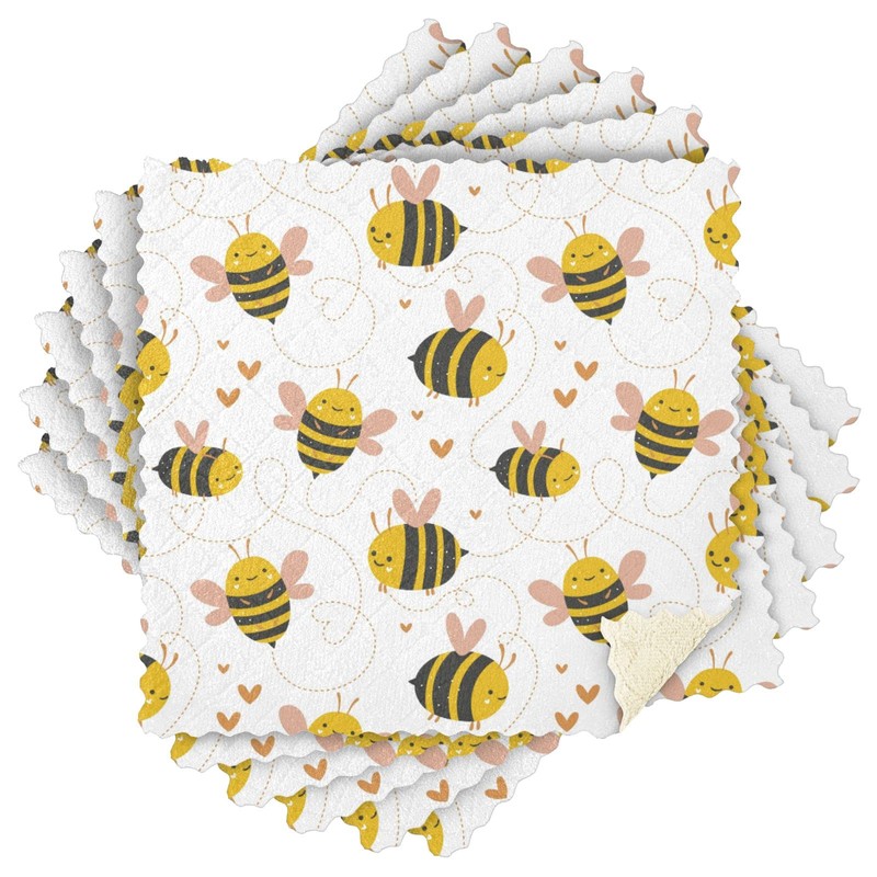 Mnsruu Lovely Little Bee 6 Pack Dish Towels, Kitchen Cloth