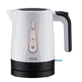 Silva-Homeline KL 1025 Wasserkocher mit verdecktem Heizelement, 1.2 L, 1200 W, schwarz/weiß