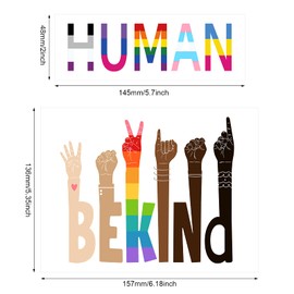 Be Kind Stickers 2 Pieces Pride Sticker Rainbow Bumper Stickers Pride Decals for Cars Be Kind Sign Custom Sticker ASL Stickers for Laptop Motorcycles Helmet Bottles Refrigerator Window Wall Decoration