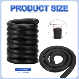 PATIKIL 1-31/32" Inch(50mm) Diameter x 6.56 Feet Backer Rod for Gaps and Joints, Foam Rope Caulk Crack Joint Filler Roll Seal Weather Strip for Home Construction, Black