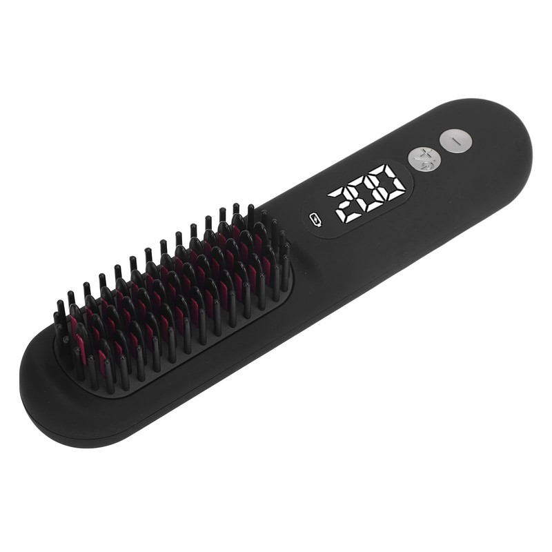 Heated Hair Straightening Brush Negative Ions 30s Fast Heating Rechargeable