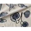 Ocean Beach Shell Star Cotton Linen Nautical Fabric Natural Dark