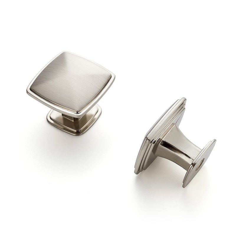 Ravinte 25 Pack Brushed Nickel Kitchen Cabinet Square Knob Single