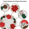 OWENIE Christmas Placemats Set of 4, Embroidered Red Poinsettia Table