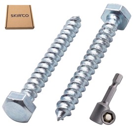 SKIR'CO (30 pcs) DIN 571 Zinc Plated Steel Hexagon Wood Screws M5 x 40 mm, Coach Screws, Hex Screw, Lag Bolts (With Magnetic Hex Bit)