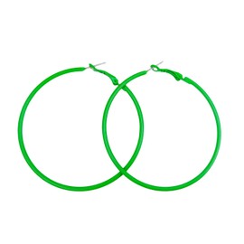 Hoop Earrings for Women 60MM Big Green Stainless Steel Hoops 80s 90s Large Retro Neon Earrings Party Dangle Earrings Accessories Gift