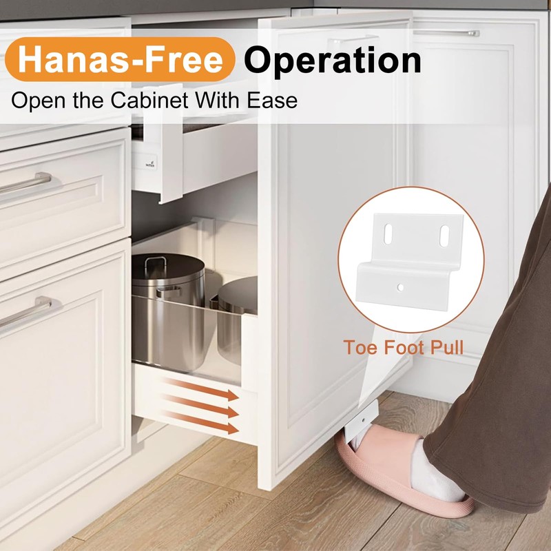 Ohwekit Cabinet Foot Pull for Trash Drawer, Trash Cabinet Foot