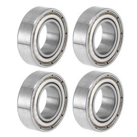 A ABSOPRO Pack of 4 Ball Bearings 689ZZ Deep Groove Ball Bearings Lubricated Bearings Double Metal Seal 9 x 17 x 5 mm Silver Tone Item Replacement