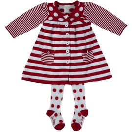 Cady Cane Cutie Sweater Knit Dress (Red,24M)