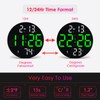 Digital Wall Clock with Large LED Display, 5-Brightness, Temperature, Low-Reflectivity,