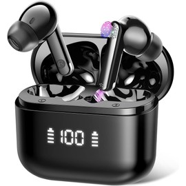 Thunelec Wireless Earbuds, Bluetooth 5.3 Headphones in Ear with ENC Mic Black