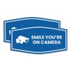 Fancy Smile You're On Camera Sign (Blue) - Medium (2