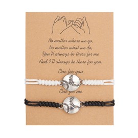 Braided Rope Sports Bracelet for Boys Girls Baseball Bracelets Basketball Soccer Bracelet for Fans Sport Player Bracelet(baseball)