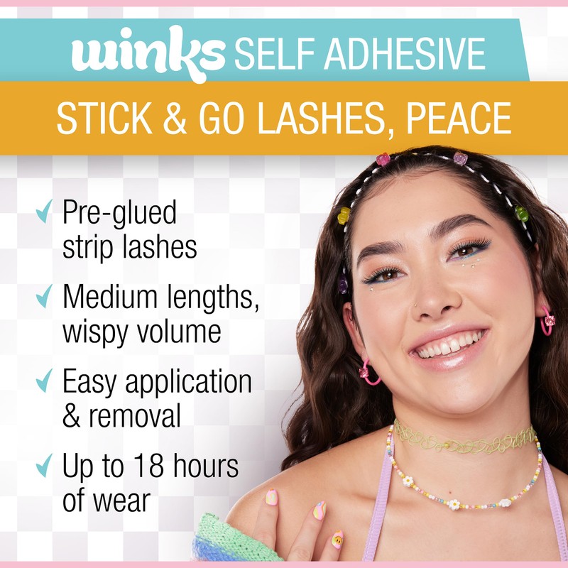 Ardell Winks Self Adhesive Eyelashes – Peace Style, Press on