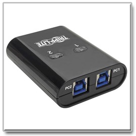 Tripp Lite 2 Port USB Switch, USB 3.0 Peripheral Switch, SuperSpeed 5 Gbps, Black, 3 Year Warranty (U359-002)