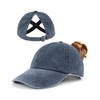 Zylioo M-L High Ponytail Baseball Cap,Big Washed Messy Bun Ponycap,Oversized