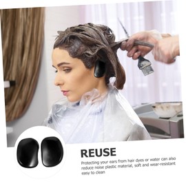 FOMIYES 10pcs Professional Ear Protection Hair Dye Ear Covers Soft Plastic Reusable Easy Cleaning for Salon Home