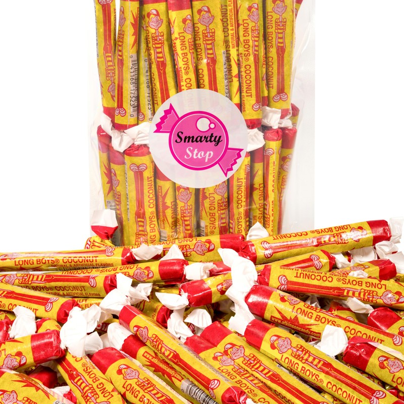 Smarty Stop Long Boys Coconut Caramel Chewy Candy Individually Wrapped