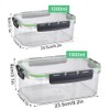 WakiHong 2 Pieces Rectangular Storage Jars with Lids Kitchen Meal