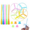 EQLEF 10PCS Twisty Pull String Flying Saucers Spinning Flying Disc