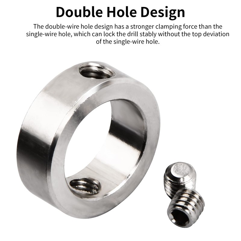 12-Piece Depth Stop for Drills, Stainless Steel Drill Depth Stop