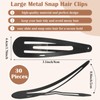 WILLBOND 30 Pieces 3.1 Inch Large Metal Snap Hair Clips