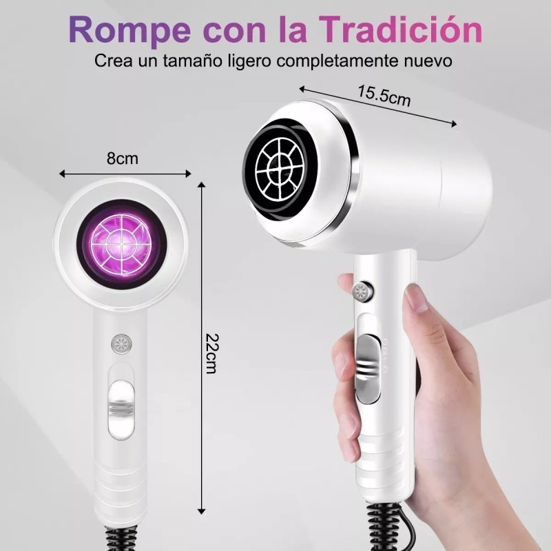 MYBEAUTY Secadoras De Cabello De Ion Negativo Portátil 3 Velocidades