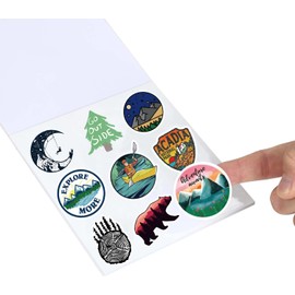 Tacomexi 107 Camping Stickers for Outdoor Adventure Sticker Packs Travel Hiking Stickers for Bicycle Laptop Suitcase Luggage Car Wilderness Nature Sticker