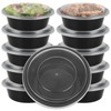 JMIATRY 25 Pack Round Meal Prep Containers Reusable, 1 Compartment