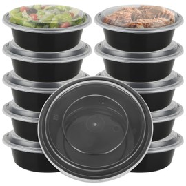 JMIATRY 25 Pack Round Meal Prep Containers Reusable, 1 Compartment Food Prep Containers with Airtight Lids, Plastic Meal Prep Container, Microwaveable, Stackable and Freezer Safe(35 oz)