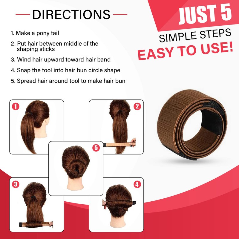 Glamza Women's Magic Hair Bun Snap Styling Donut Former French