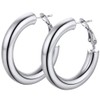 PROSTEEL Women's Hoop Earrings 5 mm Thick Round Hoop Earrings