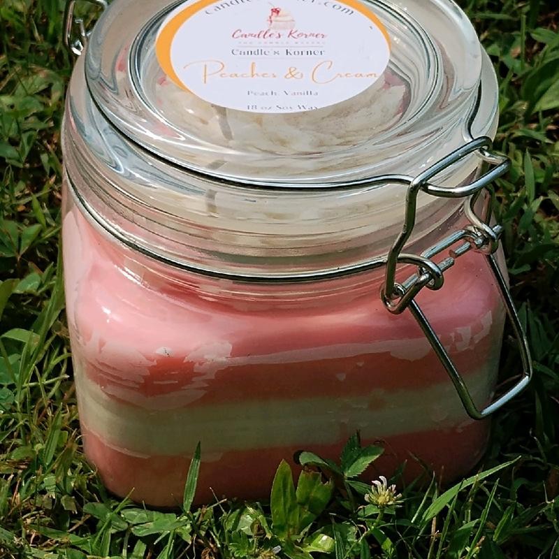 Peaches & Cream Candle 18 oz Scented Decor