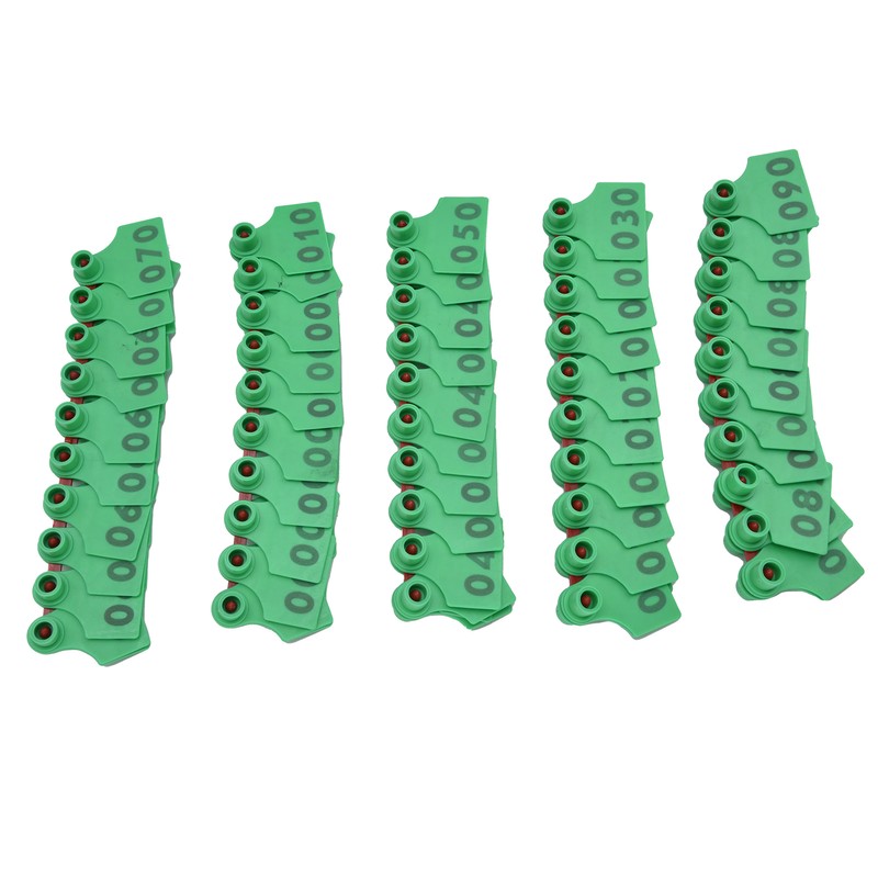 100Pcs TPU Pig Cow Ear Tag with Number 001‑100 Ear
