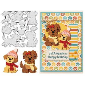 UNICRAFTALE Animal Dog Cutting Dies for Card Making Metal Pet Embossing Die for Notebook Scrapbooking Birthday Cutting Dies DIY Embossing Paper Album Craft Decoration