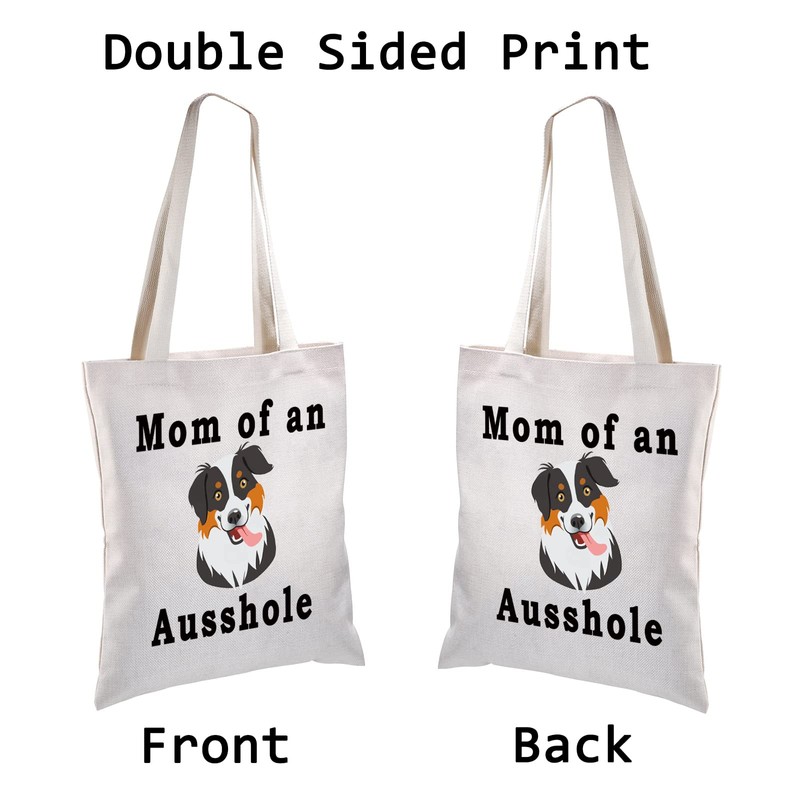 BLUPARK Australian Shepherd Lover Shopping Bag Mom of an Ausshole