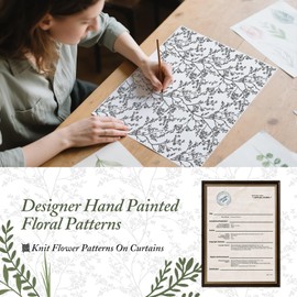 Anmao White Semi Sheer Non-See-Through Curtains 63 Inch Length 2 Panels, Branch Pattern Drapes for Living Room Bedroom, Rod Pocket Light Filtering Privacy Window Treatments with Floral, 52x63 Inch