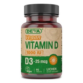 Deva Nutririon Vitamin D3 - 1000 Iu Vegana 90 Tabs Sabor Sin Sabor