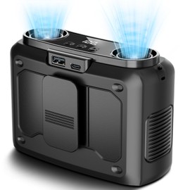 4-in-1 Portable Waist Fan, 20000mAh Dual-Motor Personal Rechargeable Fan [235H Max], 10 Speeds 22000RPM Clip-on Wearable Belt & Hands-Free Neck Fan for Oudoor, Camping, Travel, Jobsite - Black