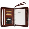 GraduationMall A5 Writing Case with Ring Binder Zip Portfolio Clipboard