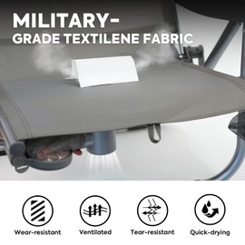 ICECO Backpacking Beach Chairs for Adults, 5 Positions Reclining Chair, Heavy Duty Folding Chairs, Portable Lay Flat Outdoor Chair with Cup Holder for Beach, Camping, Lawn, 350lb Capacity