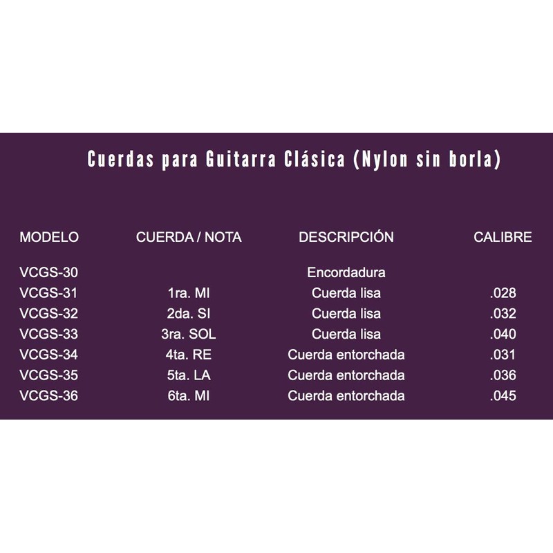 Víctor Juego de cuerdas de nylon sin borla para guitarra
